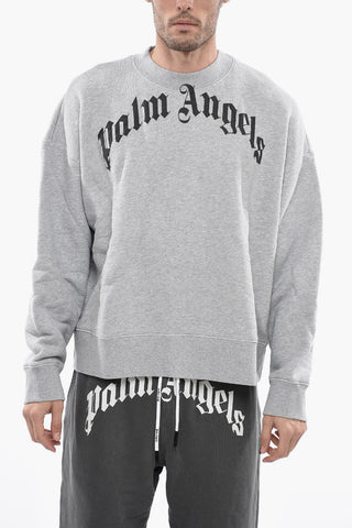 Felpa Girocollo in Cotone con Stampa In Lettering