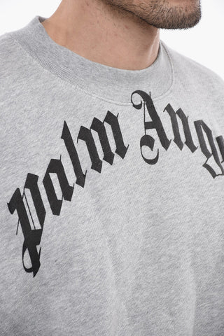 Felpa Girocollo in Cotone con Stampa In Lettering
