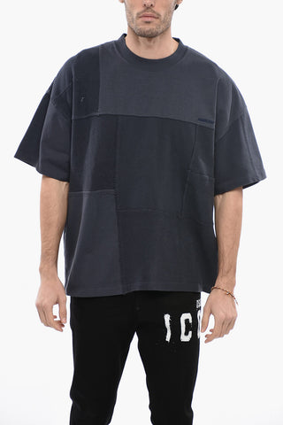 Oversize Crew-neck T-shirt with Patchwork