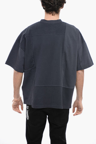 Oversize Crew-neck T-shirt with Patchwork