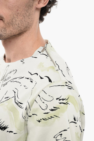 Jacquard Jersey RABBIT T-Shirt with Shoulder Zip