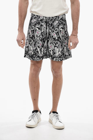 Paisley-Motif Shorts with 2-Pockets