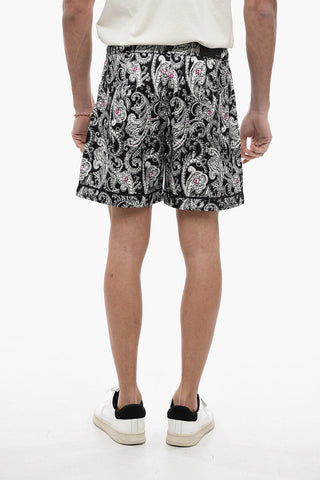 Paisley-Motif Shorts with 2-Pockets
