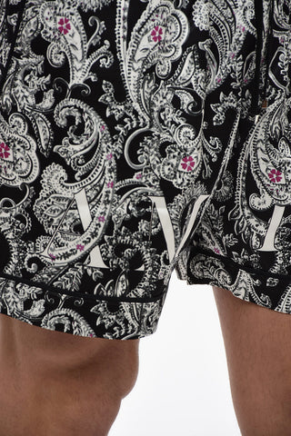 Paisley-Motif Shorts with 2-Pockets