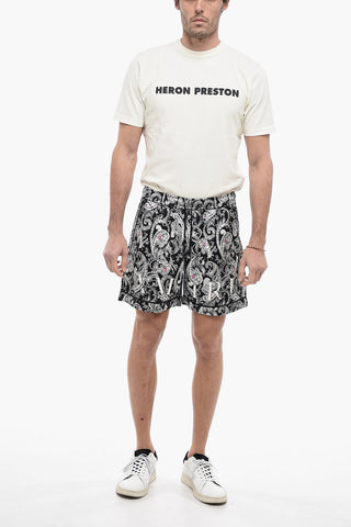 Paisley-Motif Shorts with 2-Pockets
