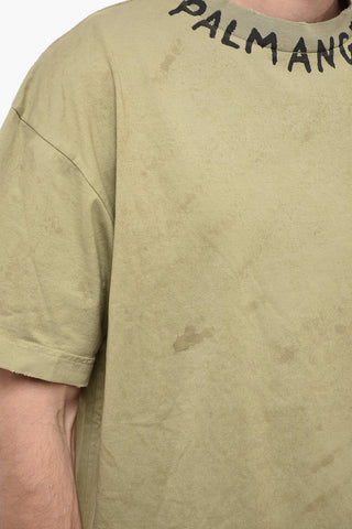 T-Shirt Girocollo in Tinta Unita con Logo Stampato