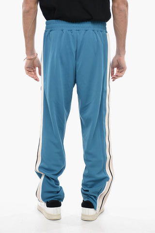 Track Pants with Contrasting side Bands and Ankle Zip