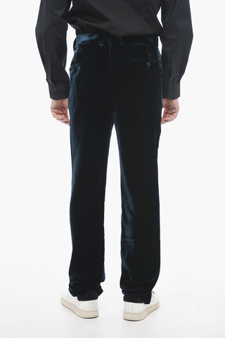 Pantaloni a 1 Pince in Velour