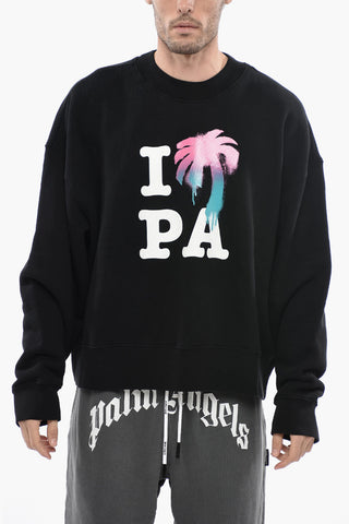 I LOVE PALM Crewneck Sweatshirt with Graphic Print