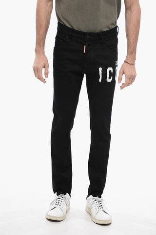 Straight-leg SKATER Denims with Logo Print 15cm