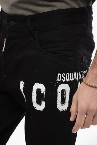 Straight-leg SKATER Denims with Logo Print 15cm