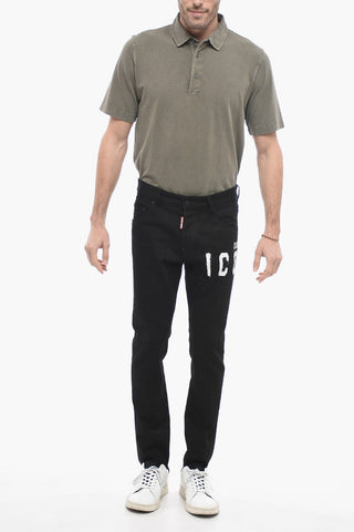 Straight-leg SKATER Denims with Logo Print 15cm