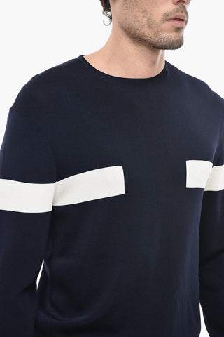 Viscose Blend Sweater with Contrastig Pattern