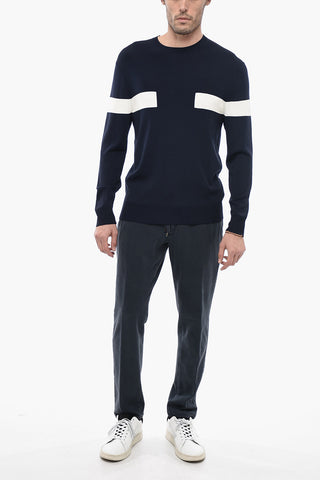 Viscose Blend Sweater with Contrastig Pattern