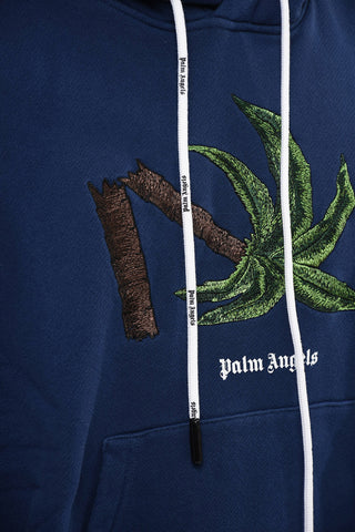 Felpa Hoodie in Cotone con Tasca a toppa