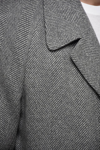 Belted Cashmere Halflined Tweed Coat