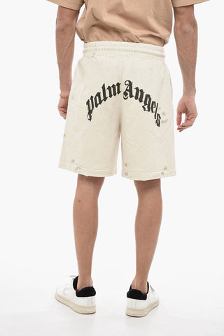 Cotton Shorts with back gothic Print