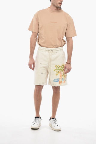 Cotton Shorts with back gothic Print