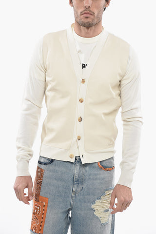 Silk Cardigan with Leather Details