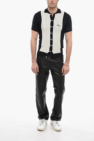 Maglia in Cashemere e Lana a Righe con Collo a Polo