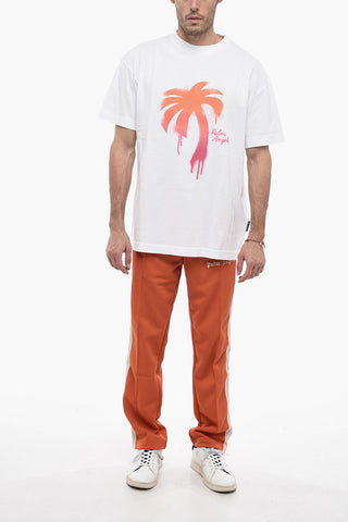 Crew-Neck Cotton T-shirt with Gradient Print