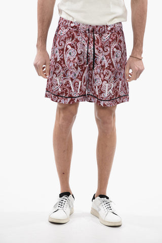 Paisley-Motif Shorts with 2-Pockets