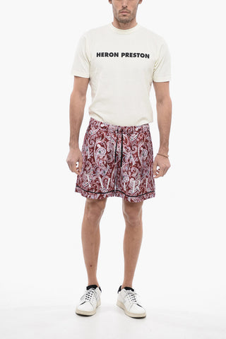 Paisley-Motif Shorts with 2-Pockets