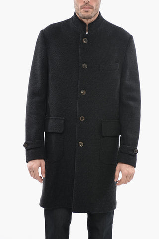 Halflined Single Breasted Wool Coat