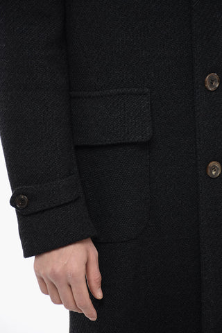 Halflined Single Breasted Wool Coat