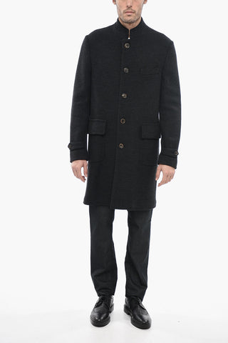 Halflined Single Breasted Wool Coat