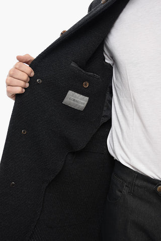 Halflined Single Breasted Wool Coat