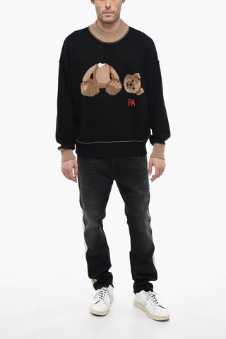 Wool BEAR Sweater with Contrasting Crewneck