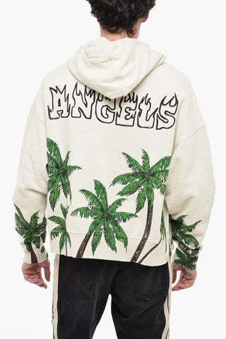 PALMS&SKULL Hoodie Sweatshirt with Distressed Effect