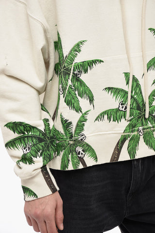 PALMS&SKULL Hoodie Sweatshirt with Distressed Effect