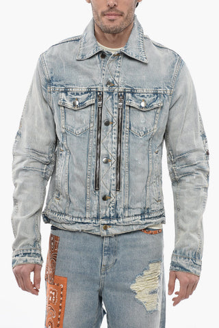 Biker MX2 TRUCKER Denim Jacket with Silver button
