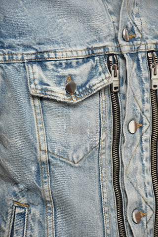 Biker MX2 TRUCKER Denim Jacket with Silver button