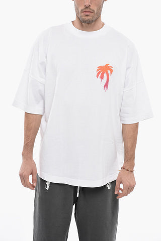 Crew-Neck T-Shirt with Spray Effect Print