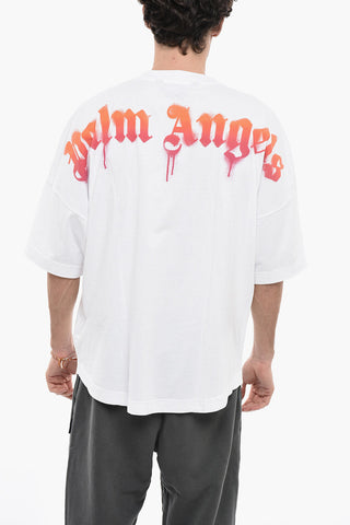 Crew-Neck T-Shirt with Spray Effect Print