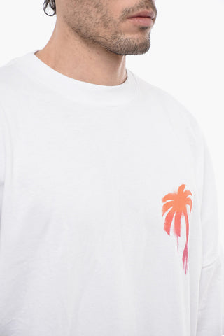 Crew-Neck T-Shirt with Spray Effect Print
