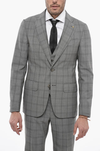 CC COLLECTION 3-Piece District Check Wool Suit