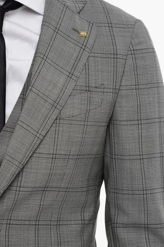 CC COLLECTION 3-Piece District Check Wool Suit