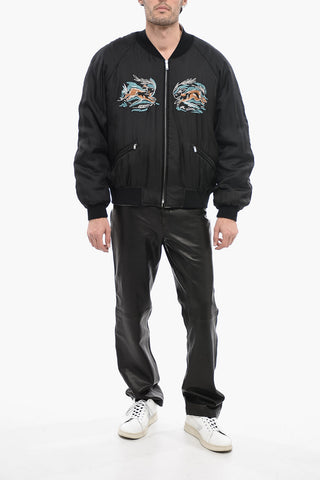 Embroidered Silk RABBIT Padded Bomber Jacket