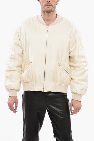 Embroidered Silk RABBIT Padded Bomber Jacket