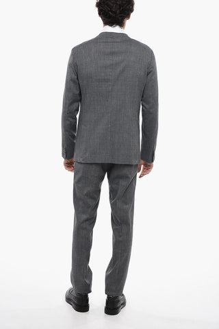 CC COLLECTION Pin Check Unlined Suit with Patch Pockets