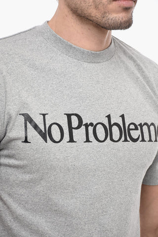 Solid Color NO PROBLEMO Crew-neck T-Shirt