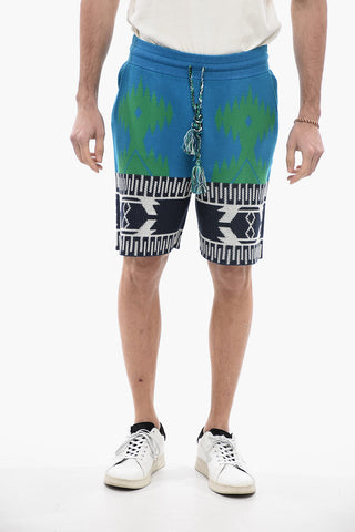 Piquet Cotton ICON Shorts with Geometric Motif