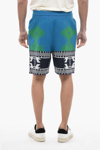 Piquet Cotton ICON Shorts with Geometric Motif