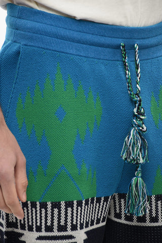 Piquet Cotton ICON Shorts with Geometric Motif