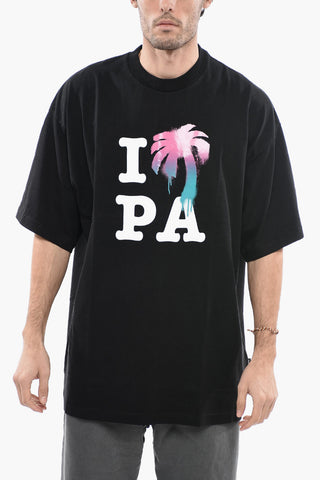 Maxi T-shirt Girocollo I LOVE PA Stampata in Cotone
