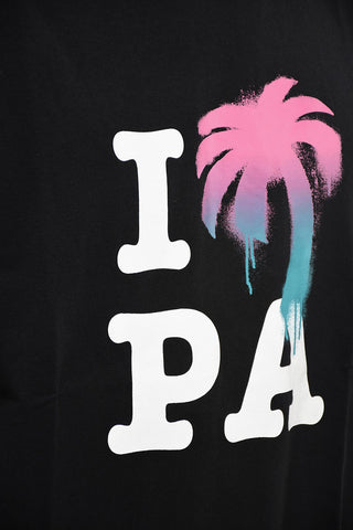 Maxi T-shirt Girocollo I LOVE PA Stampata in Cotone